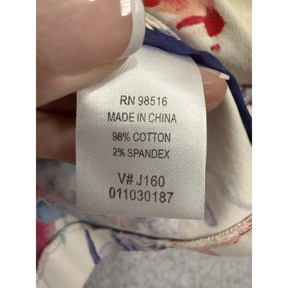 Coldwater Creek Jacket Womens W18 Multicolor Floral Cotton‎ Twill Button Pockets